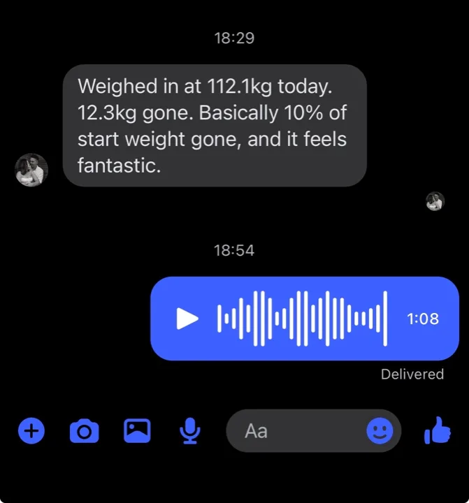 Screenshot of Aaron Whittingham&rsquo;s original message