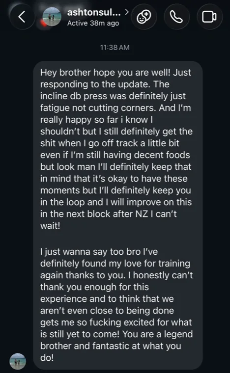 Screenshot of Ashton Sully&rsquo;s original message
