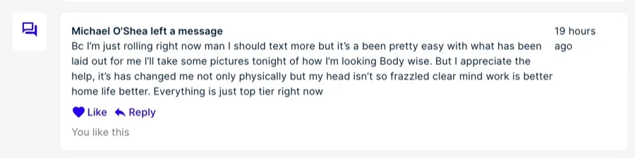 Screenshot of Michael O&rsquo;Shea&rsquo;s original message